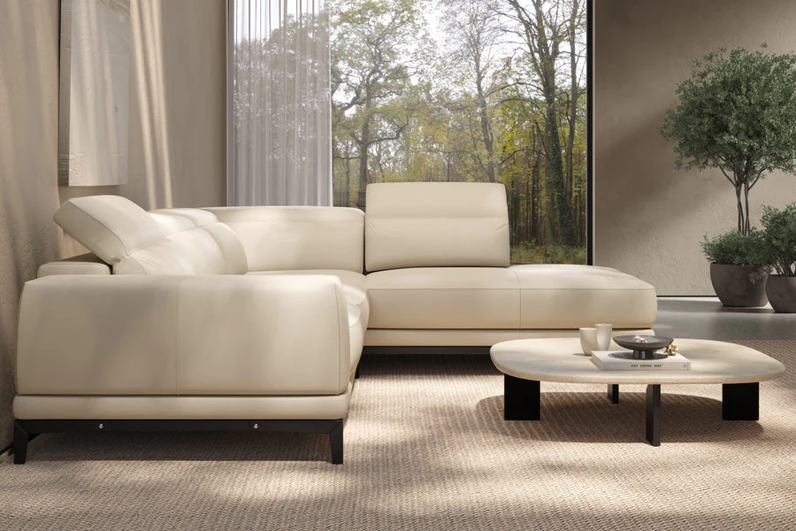 Valletta Leather Corner Sectional Lounge - Image 102