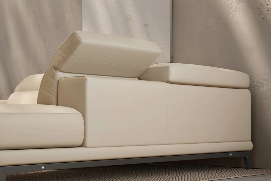 Valletta Leather Corner Sectional Lounge - Image 103