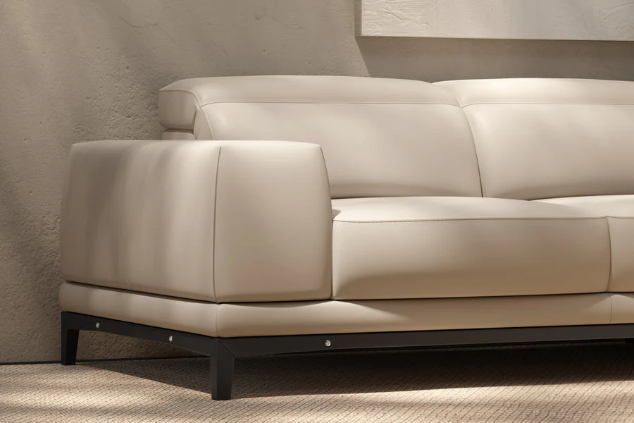 Valletta Leather Corner Sectional Lounge - Image 105