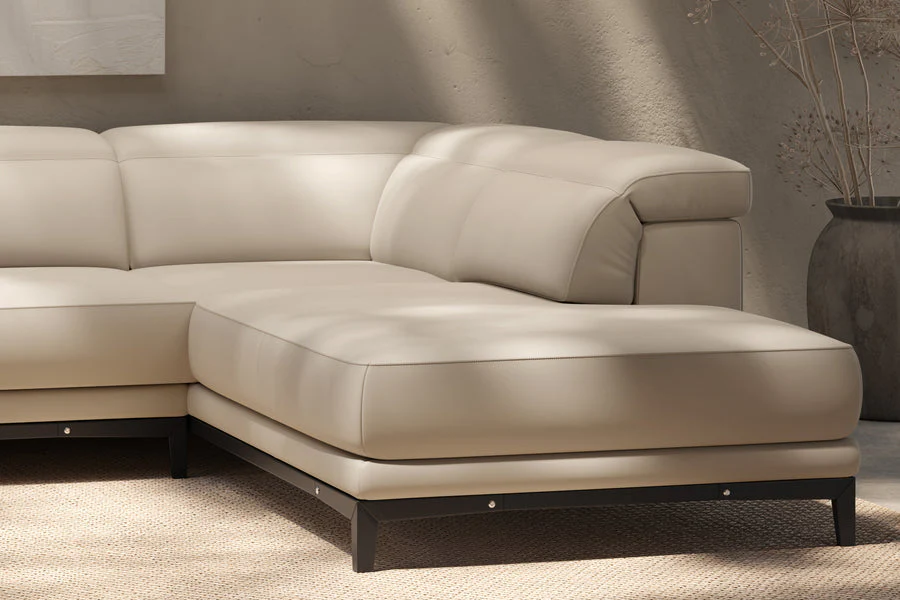 Valletta Leather Corner Sectional Lounge - Image 106