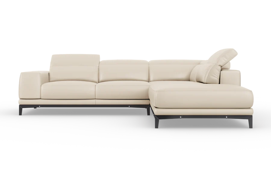 Valletta Leather Corner Sectional Lounge - Image 107