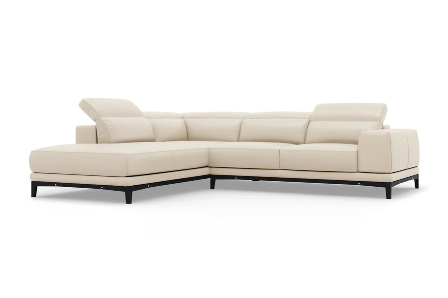Valletta Leather Corner Sectional Lounge - Image 109