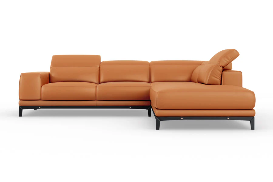 Valletta Leather Corner Sectional Lounge - Image 11