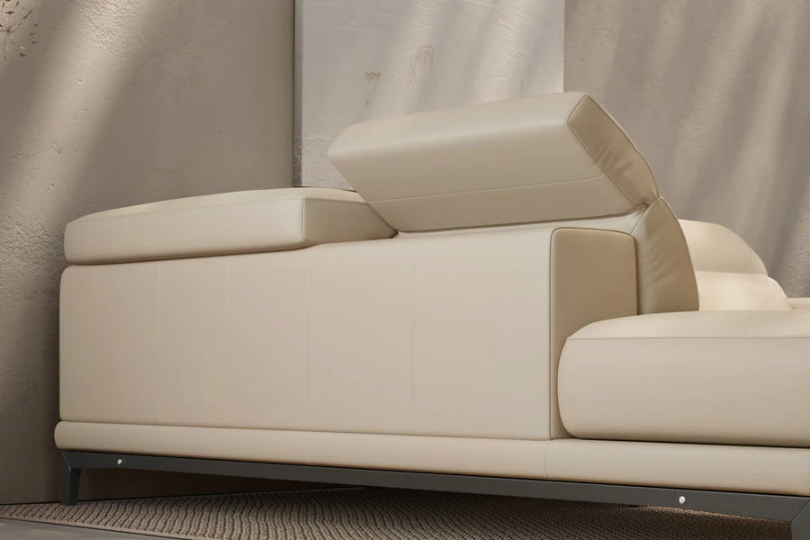 Valletta Leather Corner Sectional Lounge - Image 116