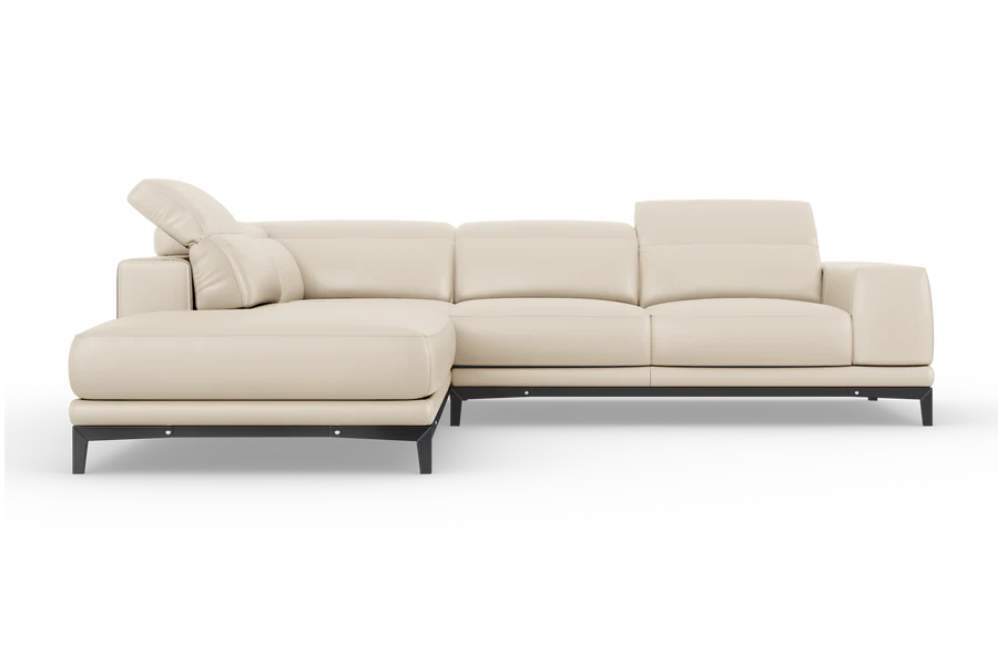 Valletta Leather Corner Sectional Lounge - Image 117