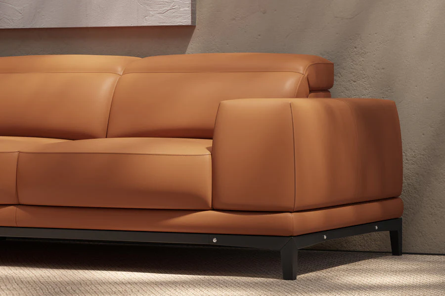 Valletta Leather Corner Sectional Lounge - Image 21