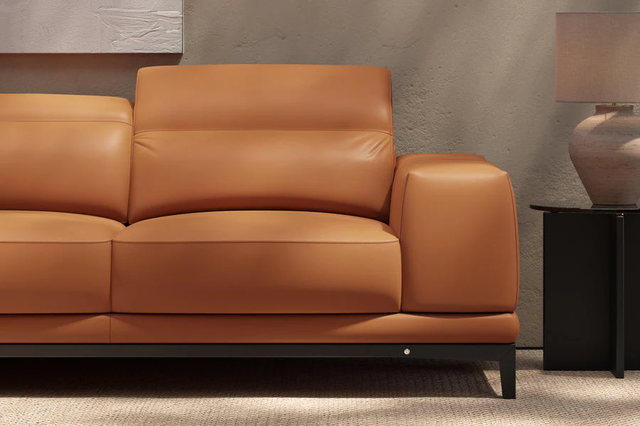 Valletta Leather Corner Sectional Lounge - Image 22