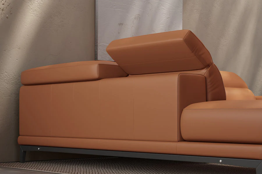Valletta Leather Corner Sectional Lounge - Image 23
