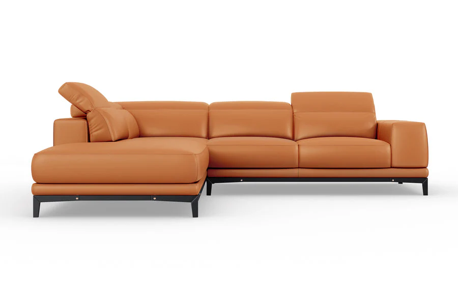 Valletta Leather Corner Sectional Lounge - Image 24
