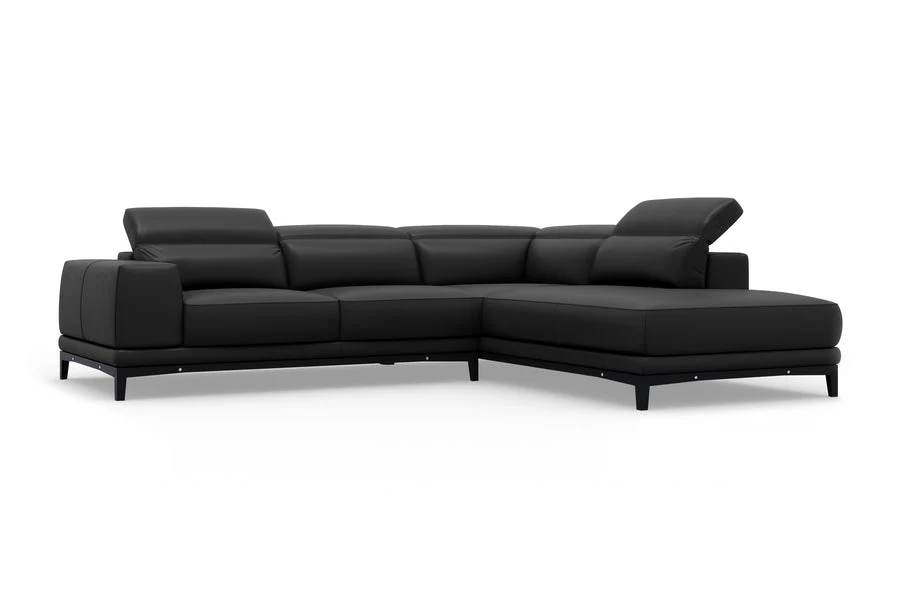 Valletta Leather Corner Sectional Lounge - Image 27