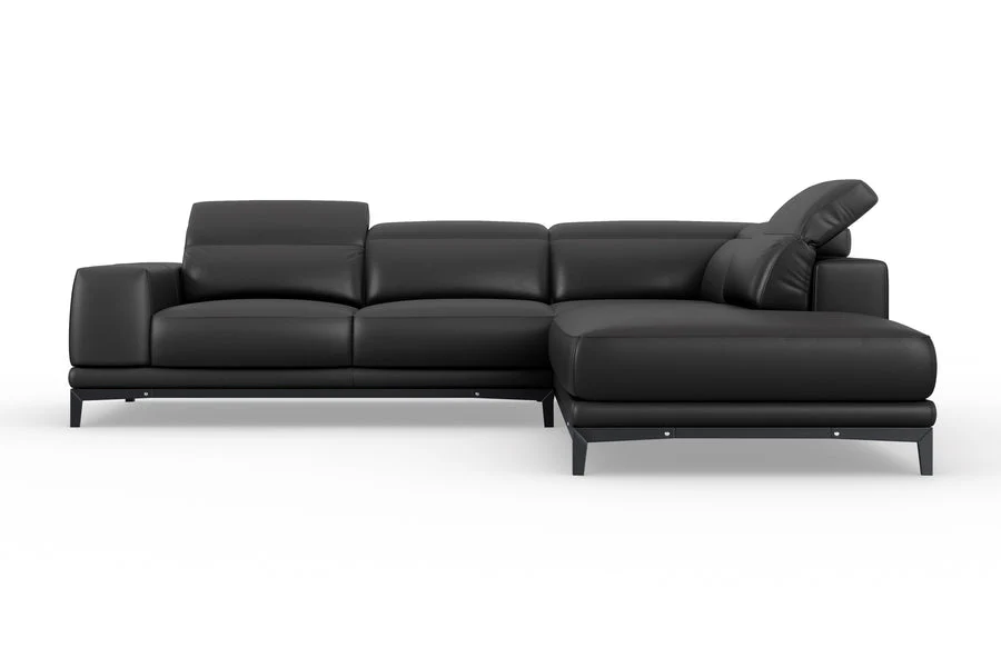 Valletta Leather Corner Sectional Lounge - Image 32