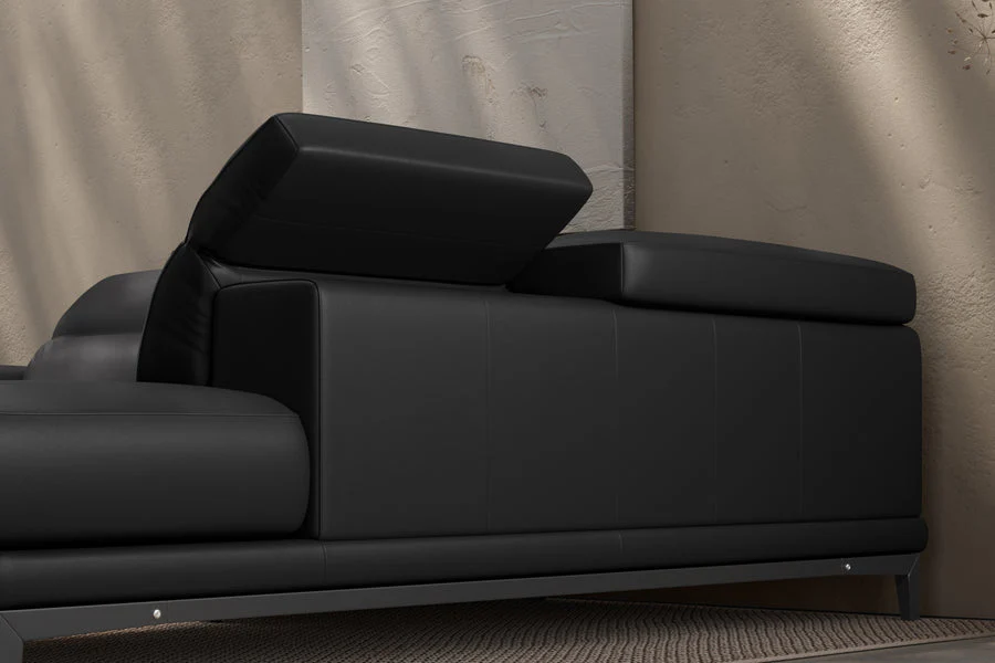 Valletta Leather Corner Sectional Lounge - Image 37