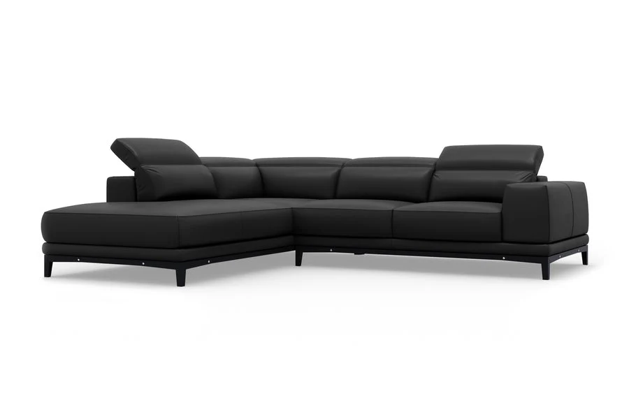 Valletta Leather Corner Sectional Lounge - Image 39