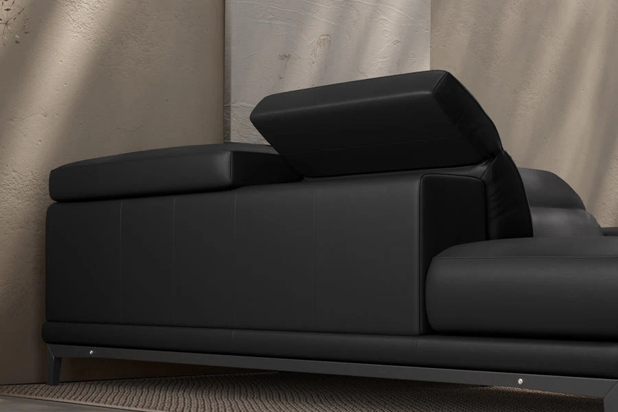 Valletta Leather Corner Sectional Lounge - Image 47