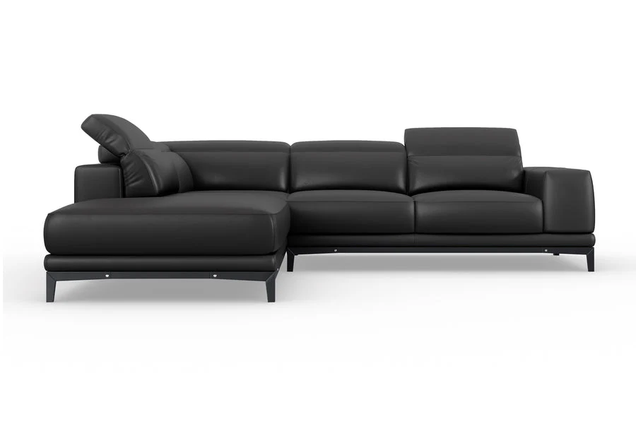 Valletta Leather Corner Sectional Lounge - Image 48