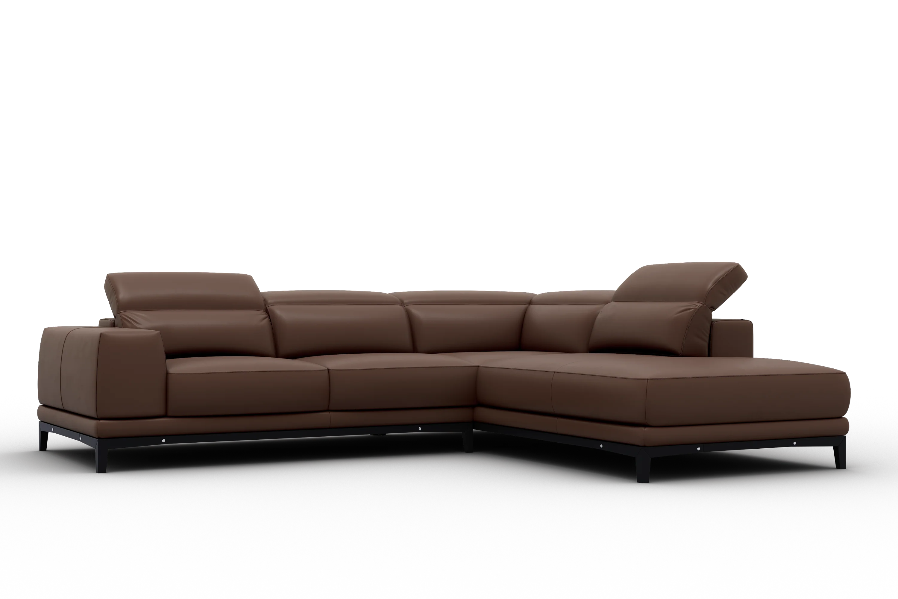 Valletta Leather Corner Sectional Lounge - Image 51