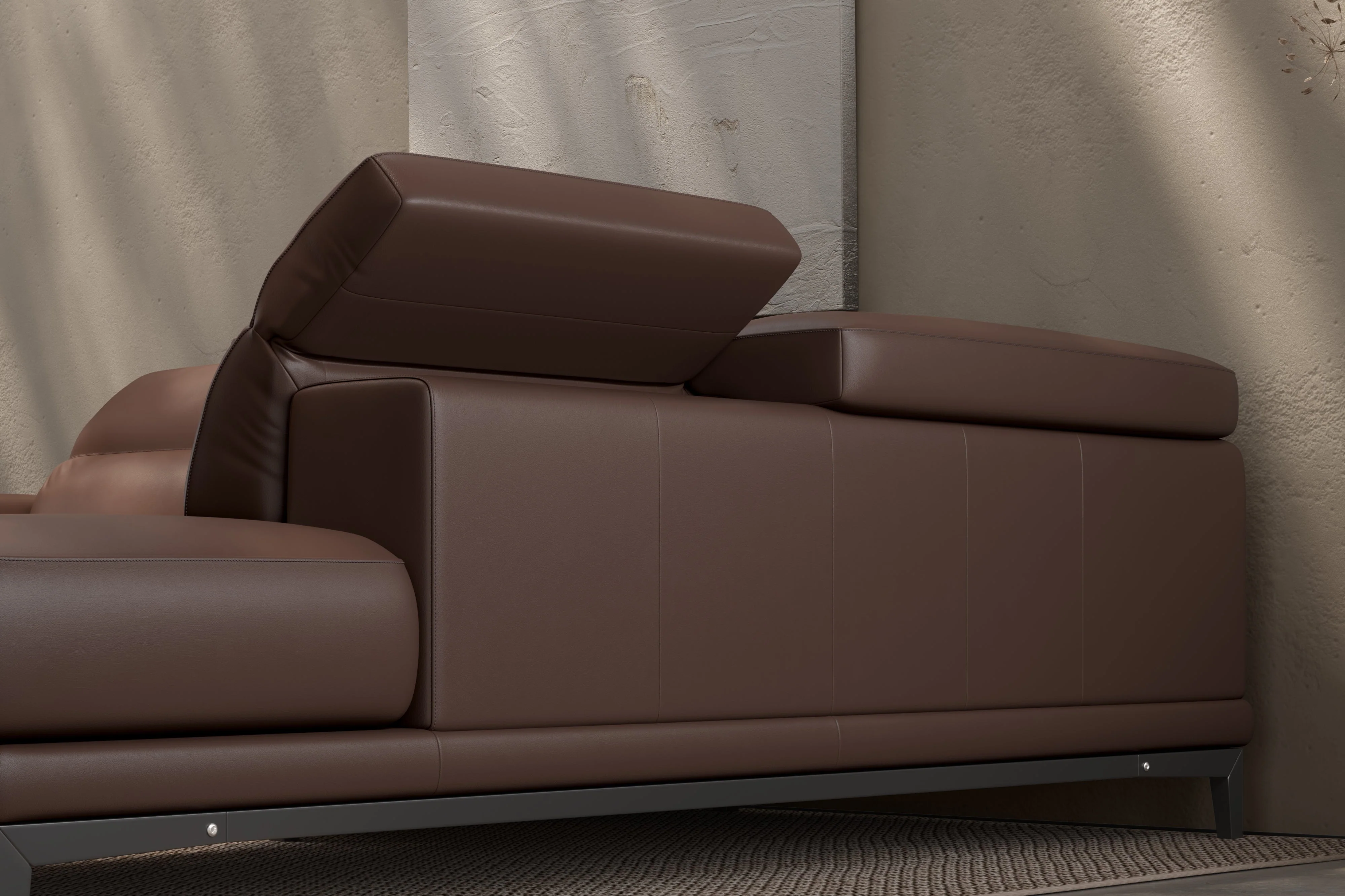 Valletta Leather Corner Sectional Lounge - Image 59