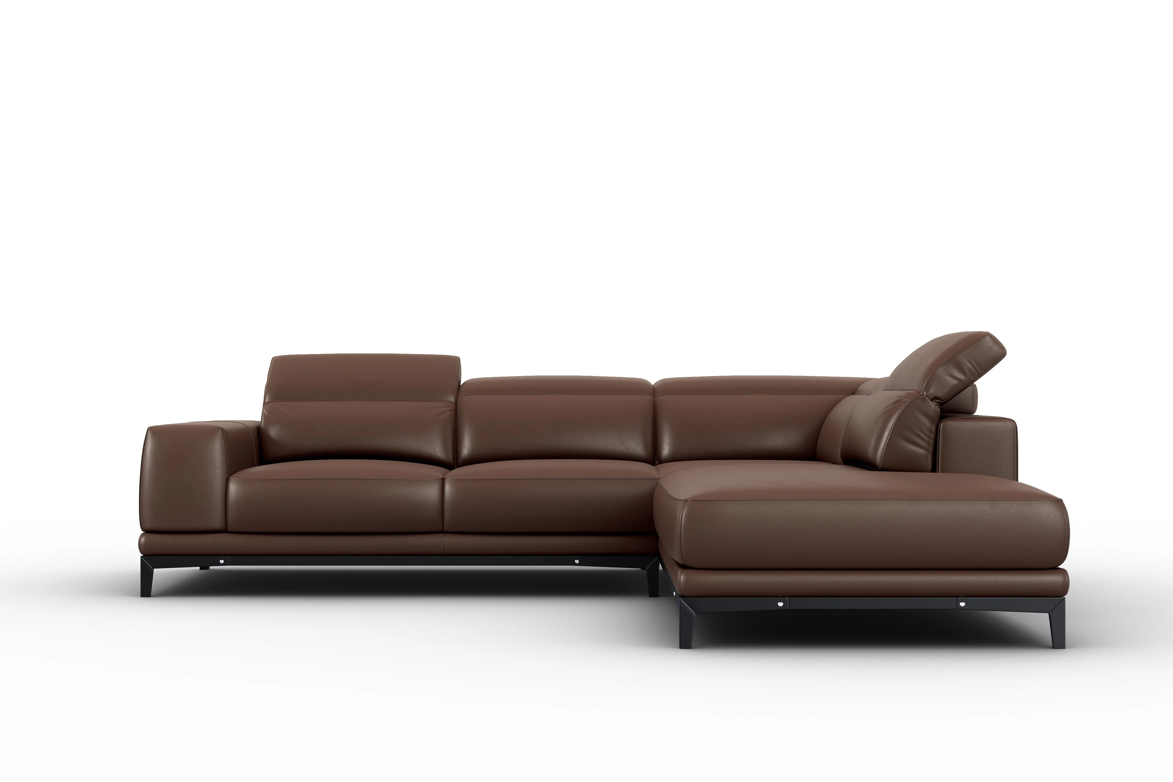 Valletta Leather Corner Sectional Lounge - Image 60
