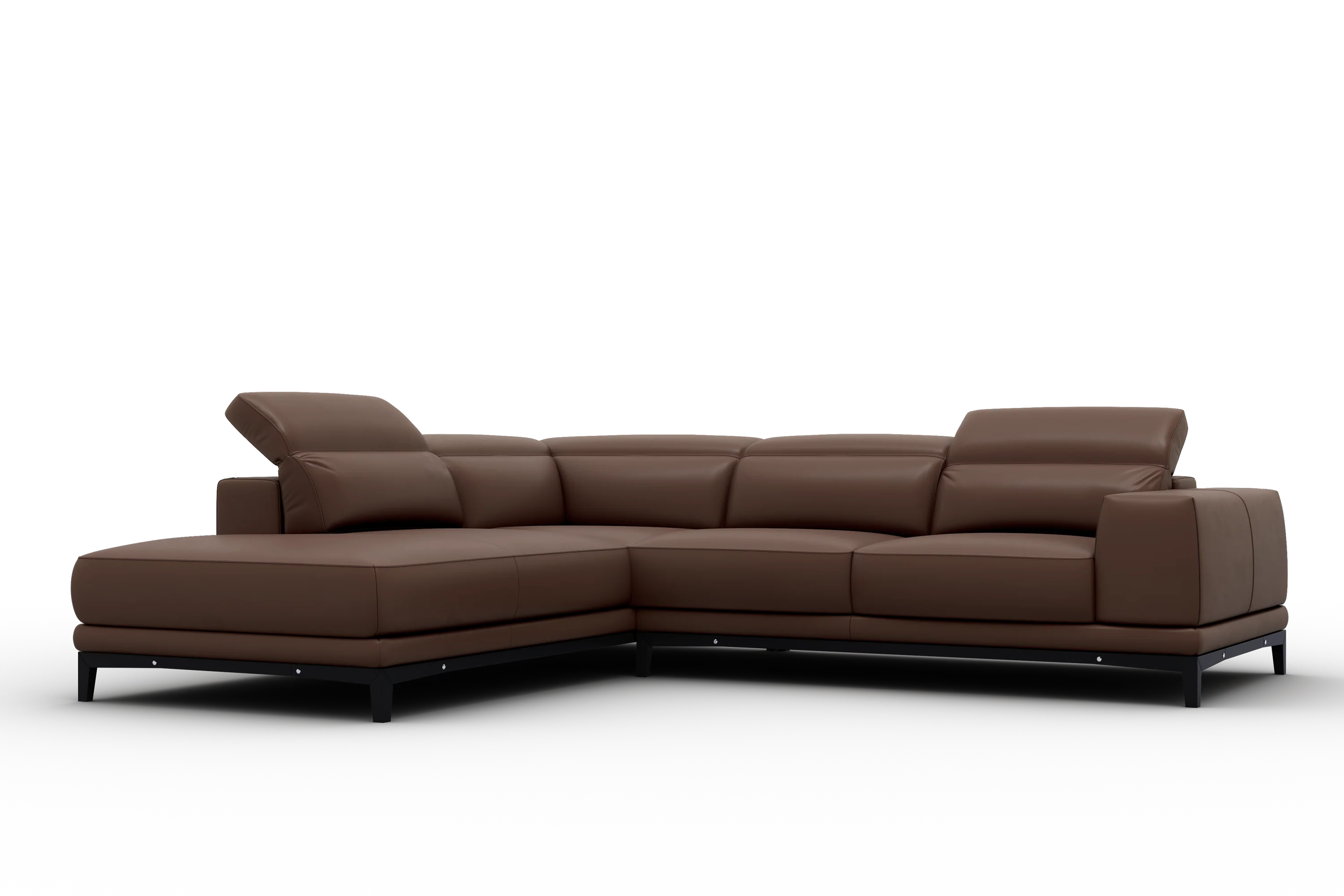 Valletta Leather Corner Sectional Lounge - Image 63