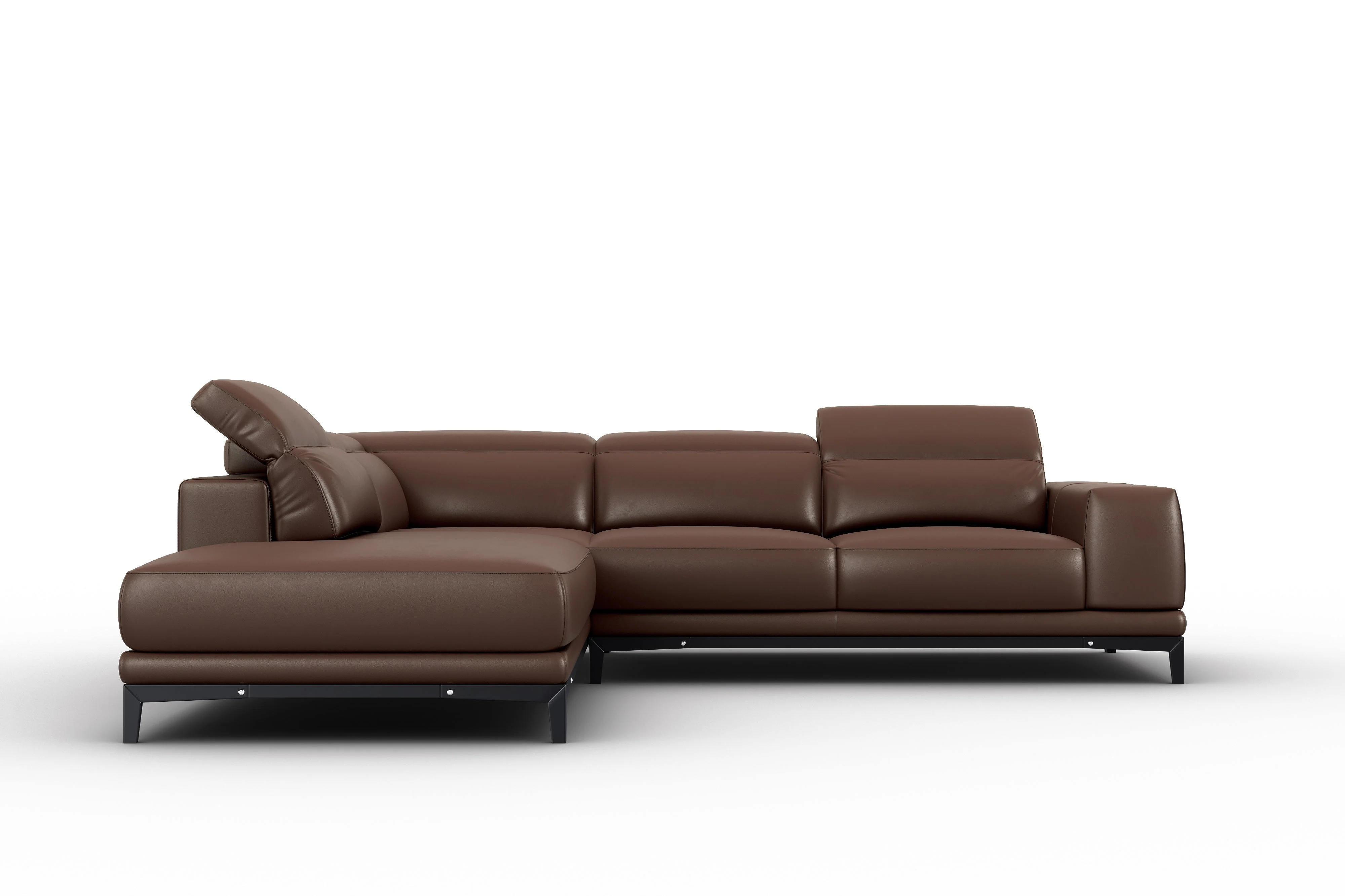 Valletta Leather Corner Sectional Lounge - Image 67