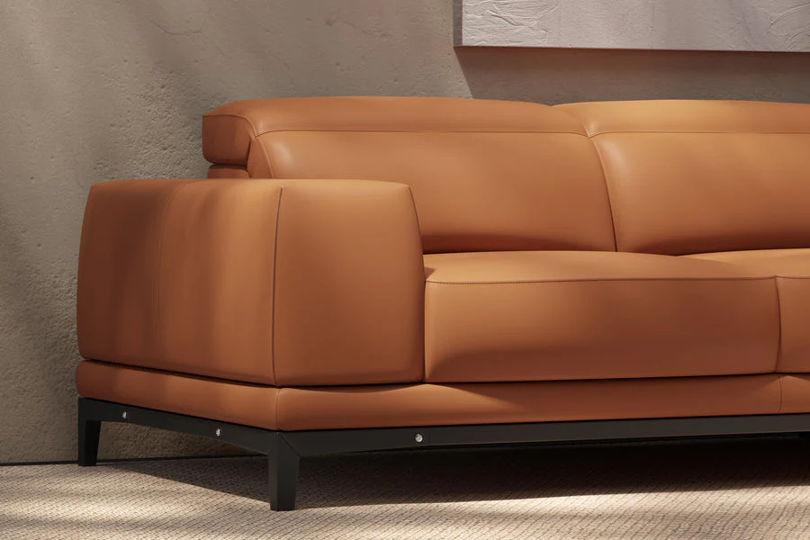 Valletta Leather Corner Sectional Lounge - Image 7