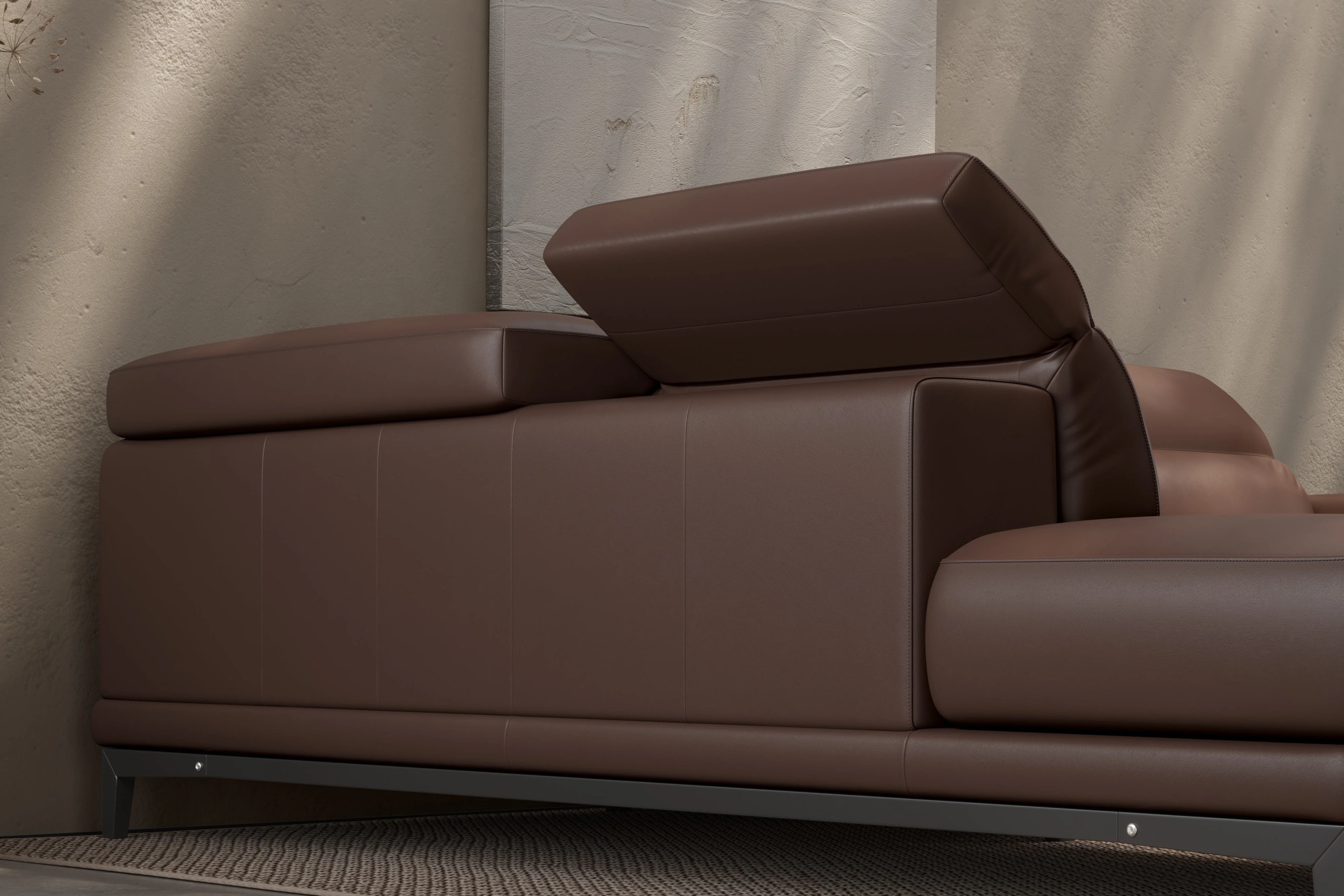 Valletta Leather Corner Sectional Lounge - Image 72