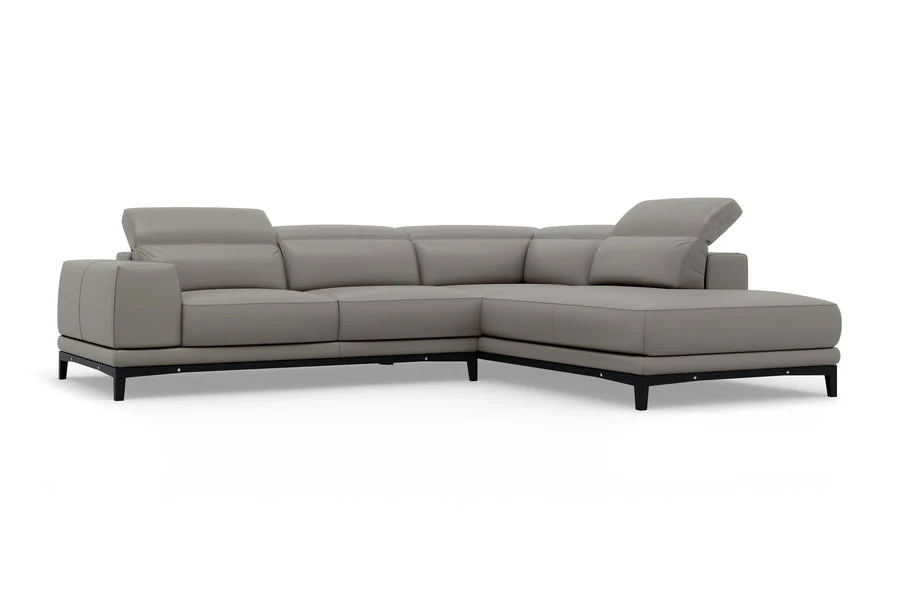 Valletta Leather Corner Sectional Lounge - Image 74