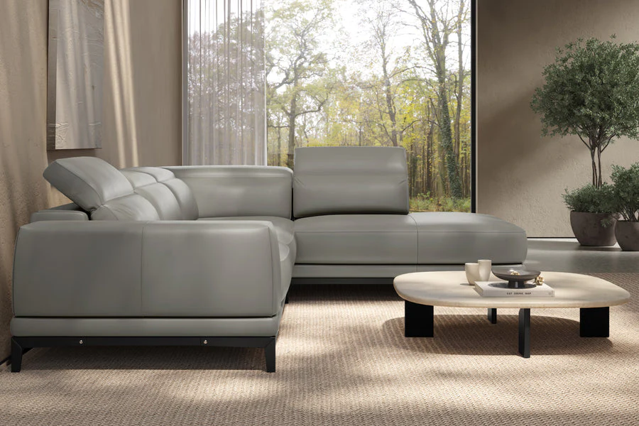 Valletta Leather Corner Sectional Lounge - Image 78