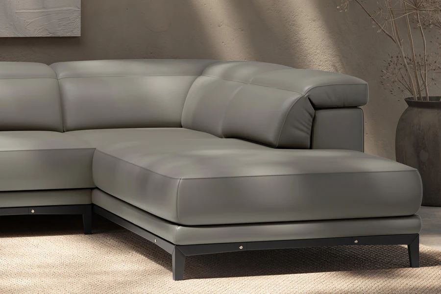 Valletta Leather Corner Sectional Lounge - Image 80