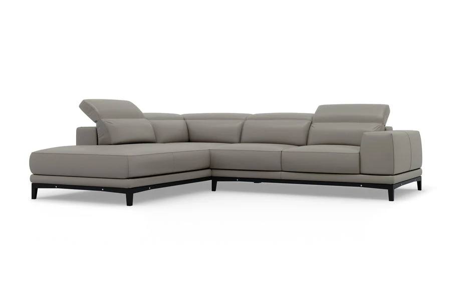 Valletta Leather Corner Sectional Lounge - Image 86