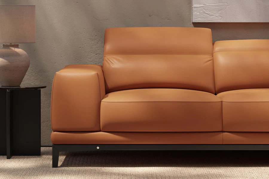 Valletta Leather Corner Sectional Lounge - Image 9