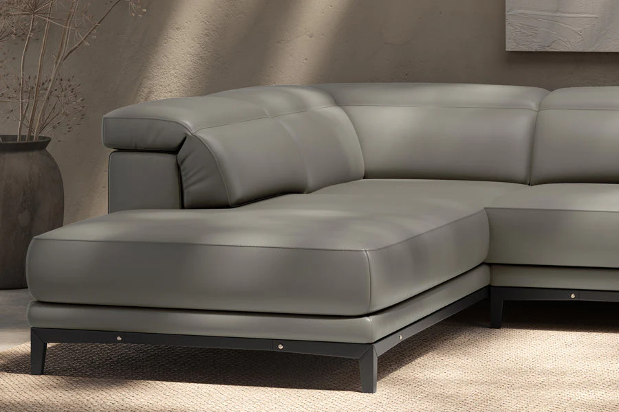 Valletta Leather Corner Sectional Lounge - Image 91