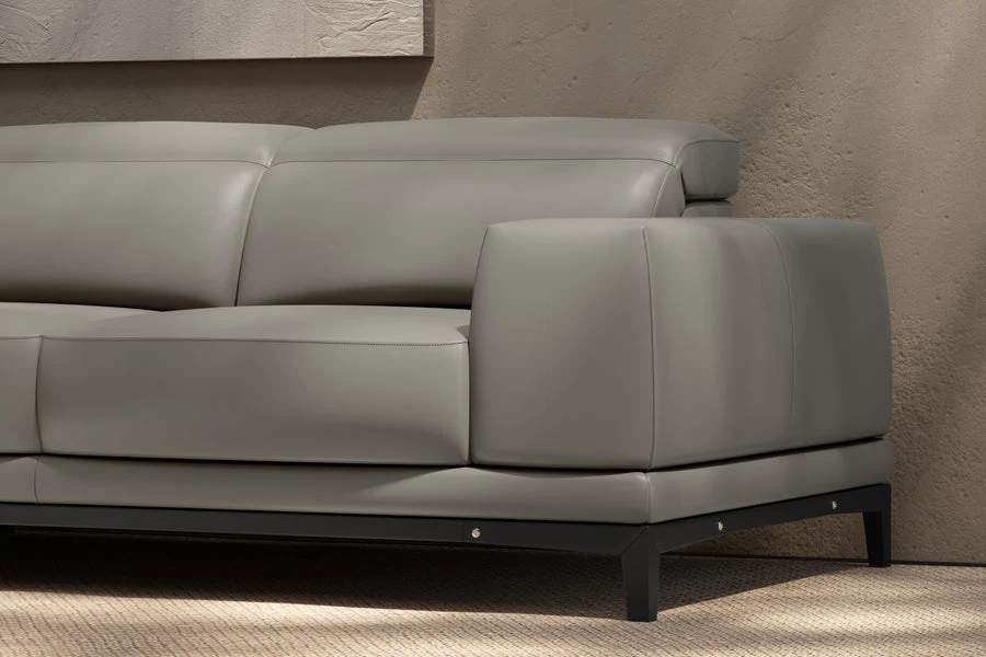 Valletta Leather Corner Sectional Lounge - Image 93
