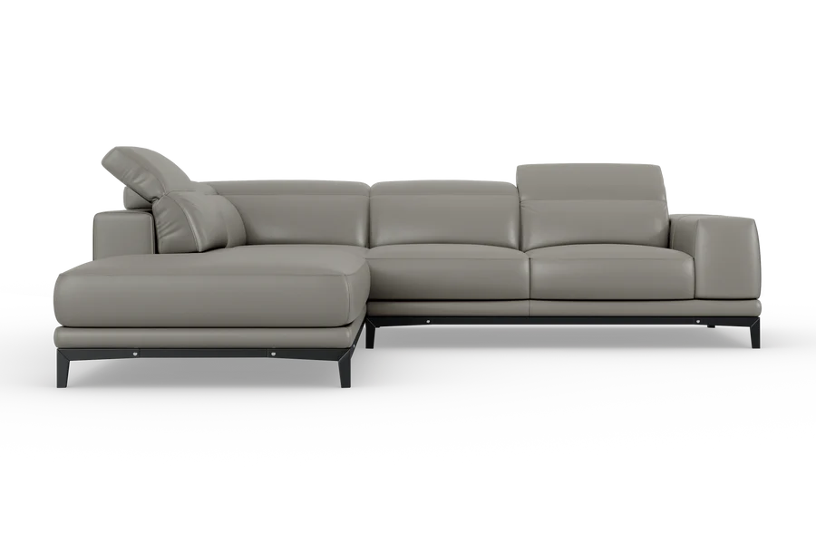 Valletta Leather Corner Sectional Lounge - Image 95