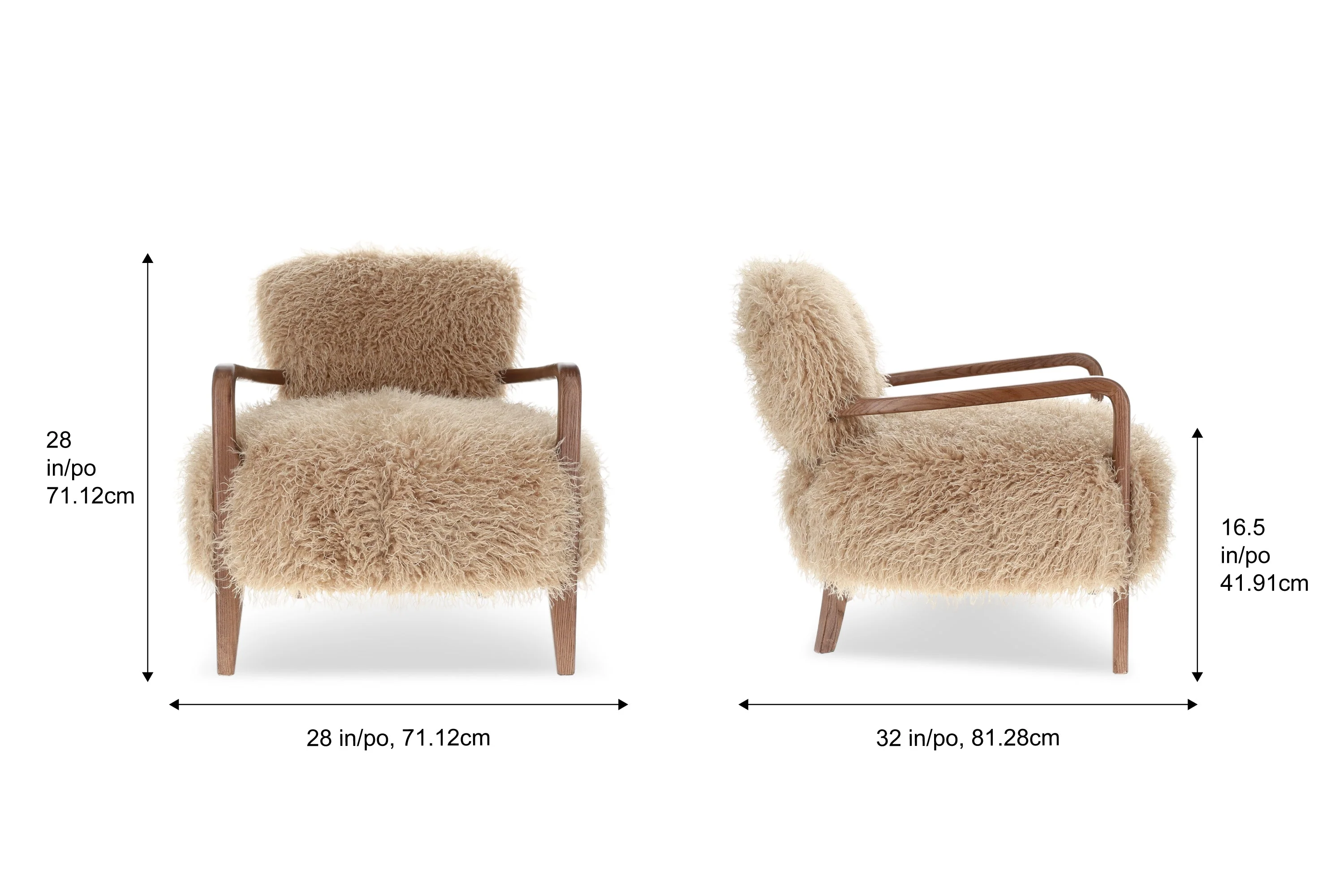 Willow Faux Sheepskin Accent Chair - Image 3