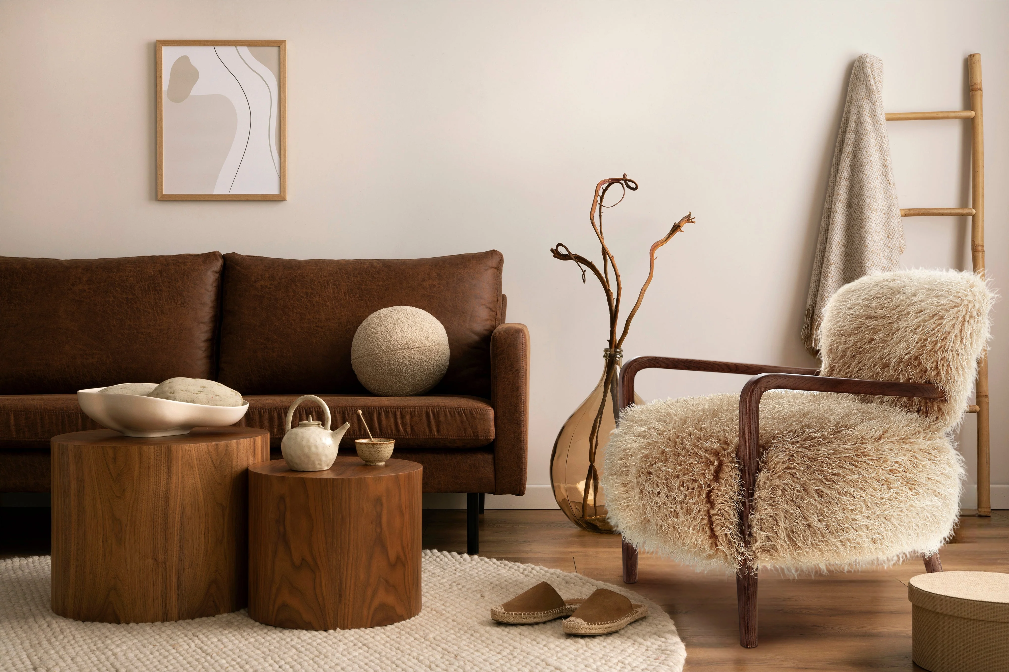 Willow Faux Sheepskin Accent Chair - Image 4
