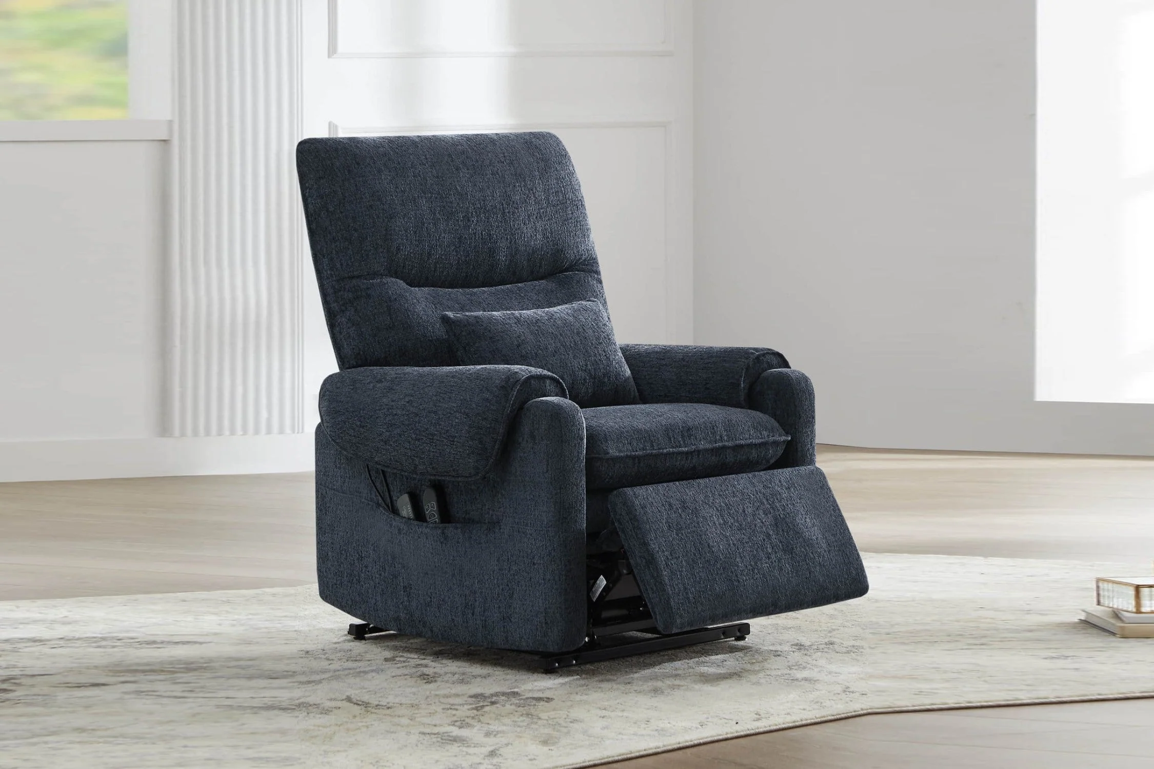 Xander Fabric Power Lift Recliner Chair with Heat & Massage