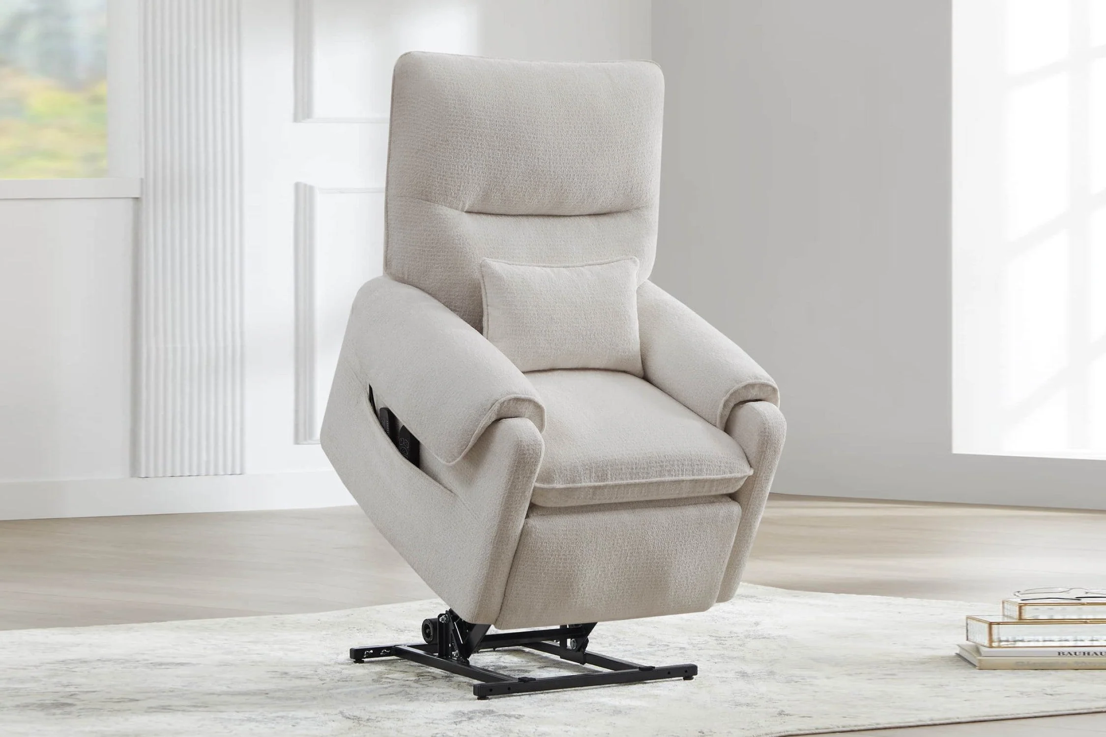 Xander Fabric Power Lift Recliner Chair with Heat & Massage - Image 12
