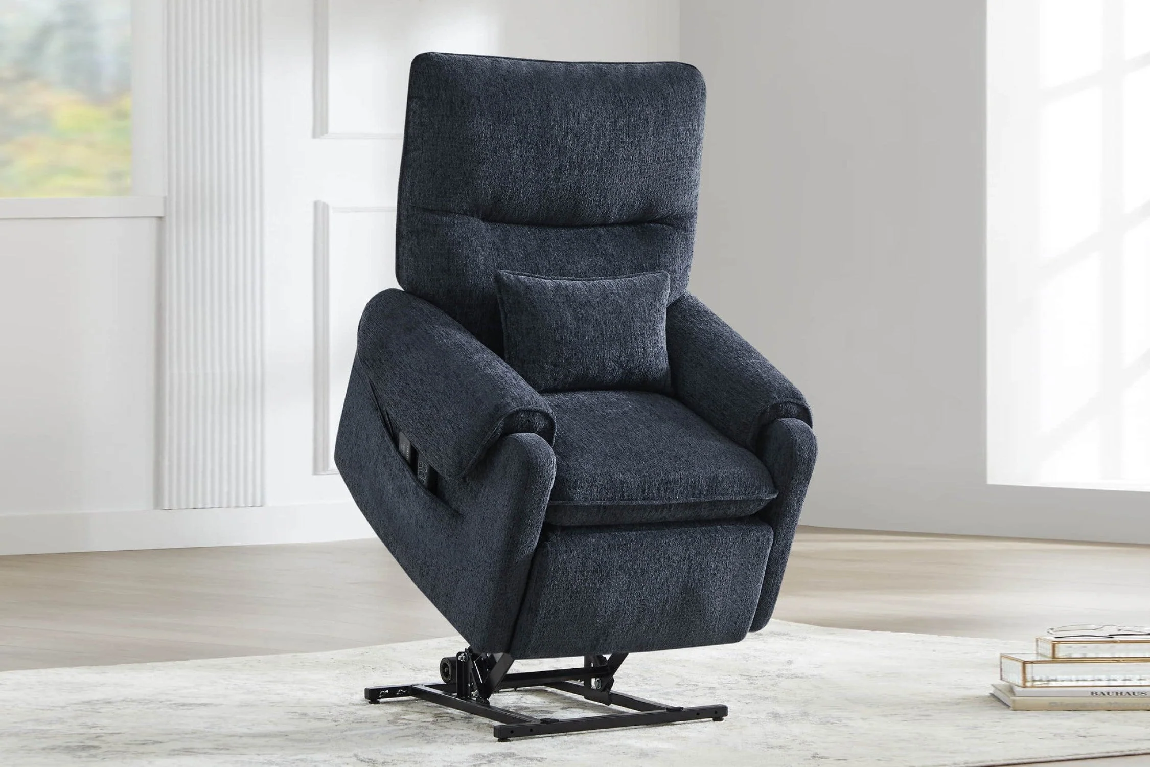 Xander Fabric Power Lift Recliner Chair with Heat & Massage - Image 2