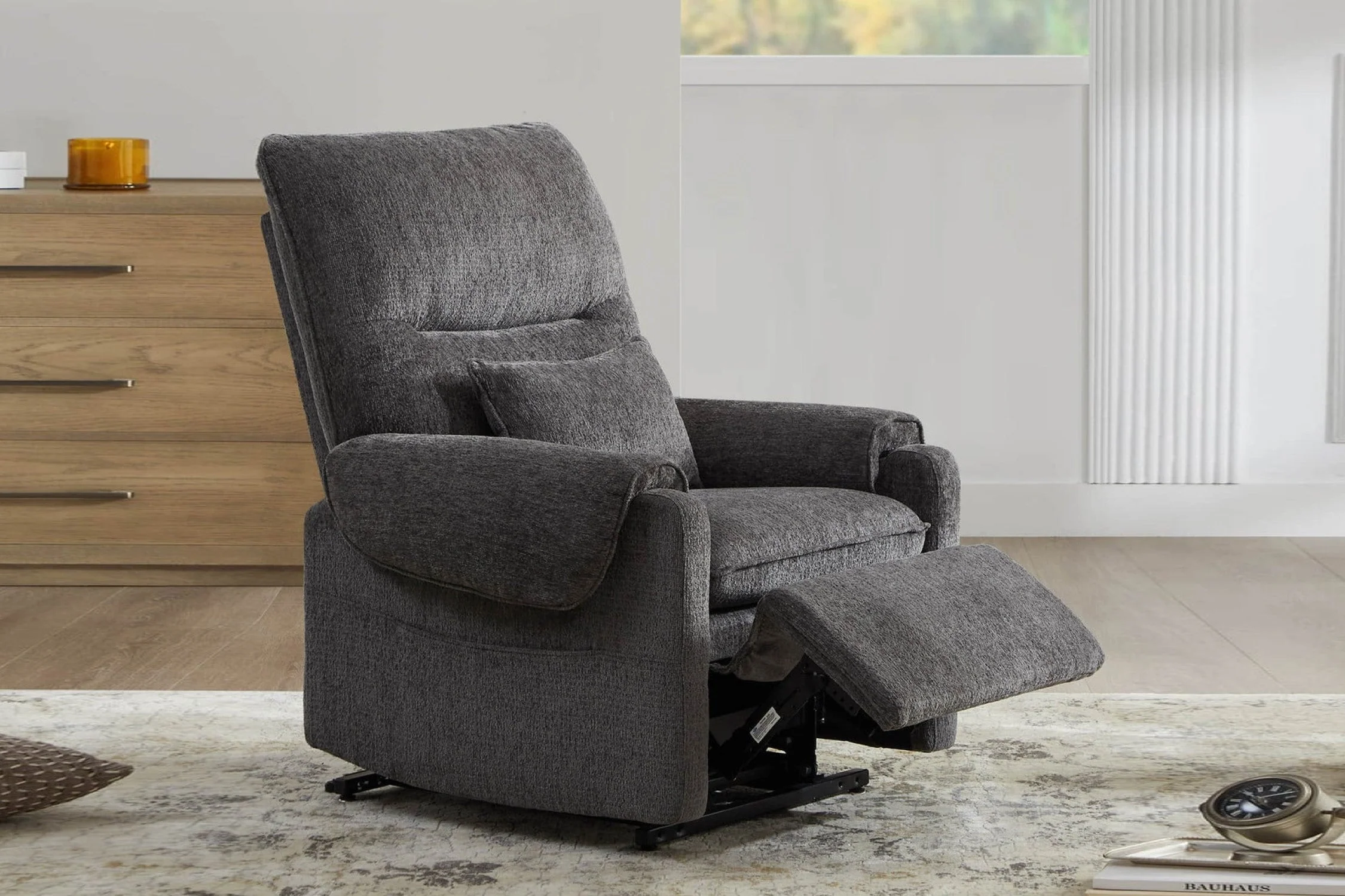 Xander Fabric Power Lift Recliner Chair with Heat & Massage - Image 20