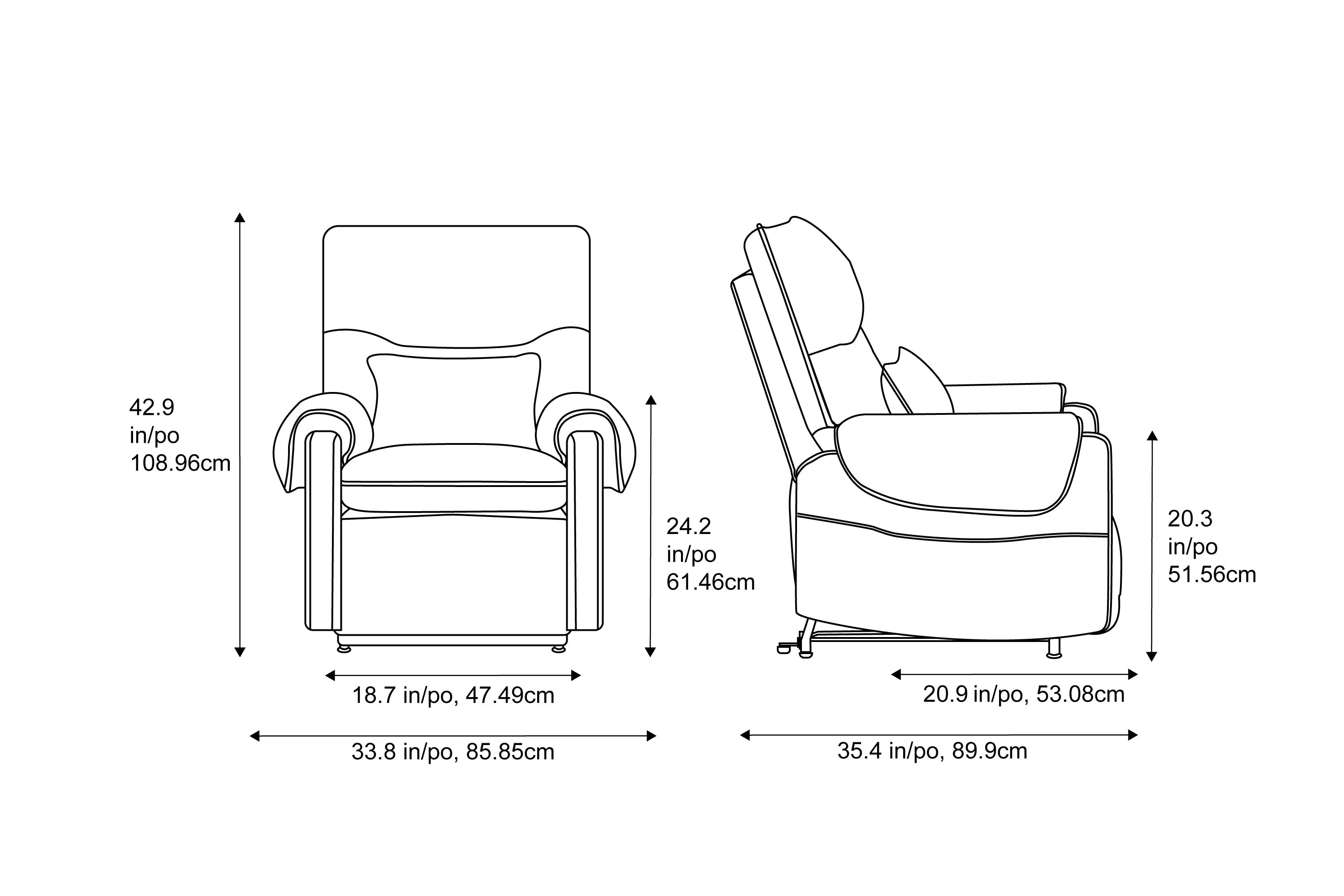 Xander Fabric Power Lift Recliner Chair with Heat & Massage - Image 3