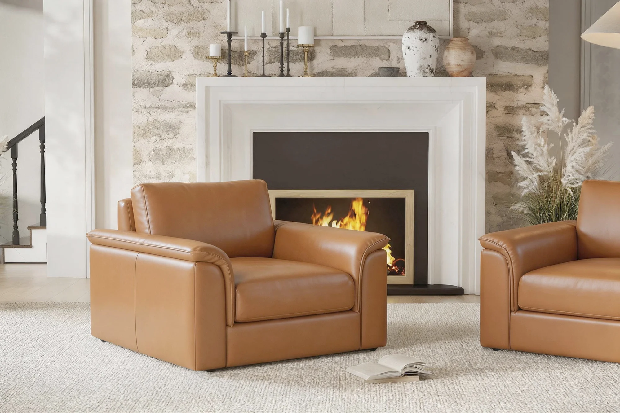 Zaira Leather Accent Chair - Image 4