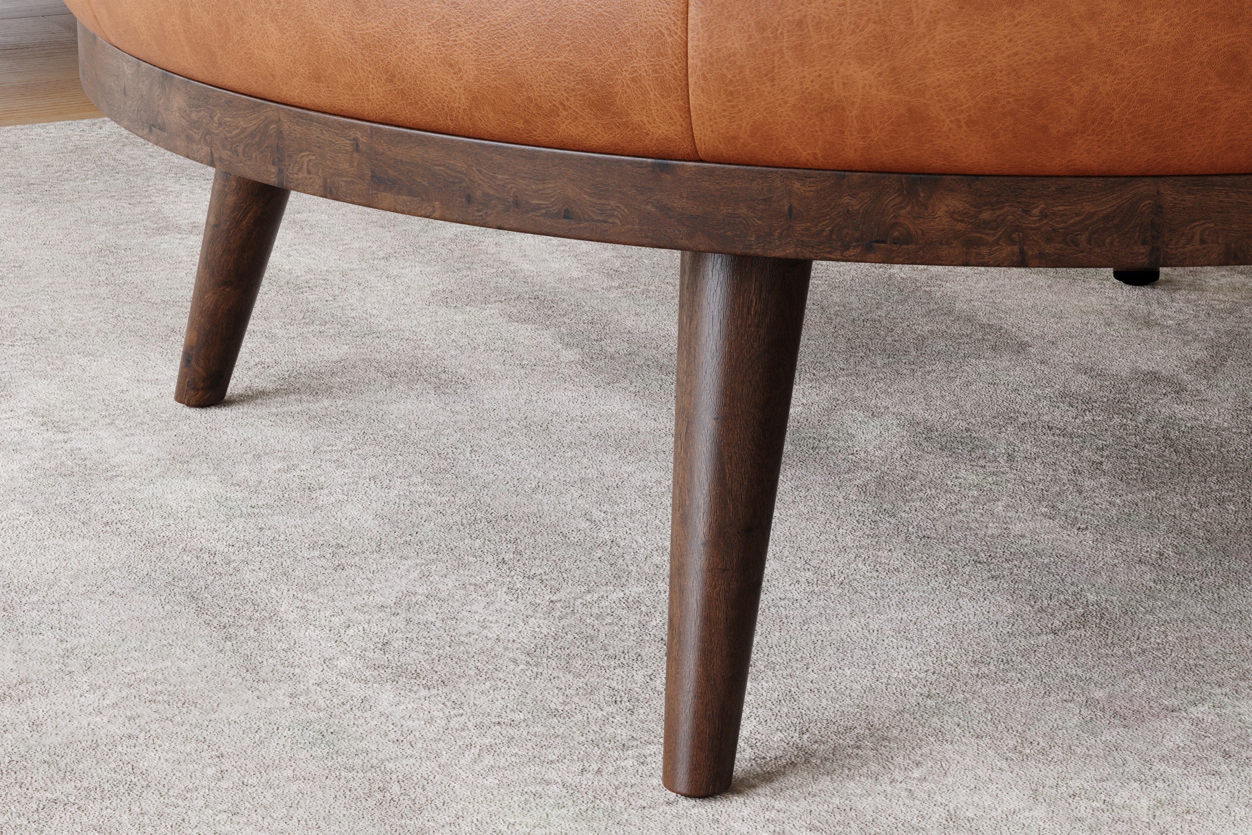 Zoe Leather Ottoman - Image 6